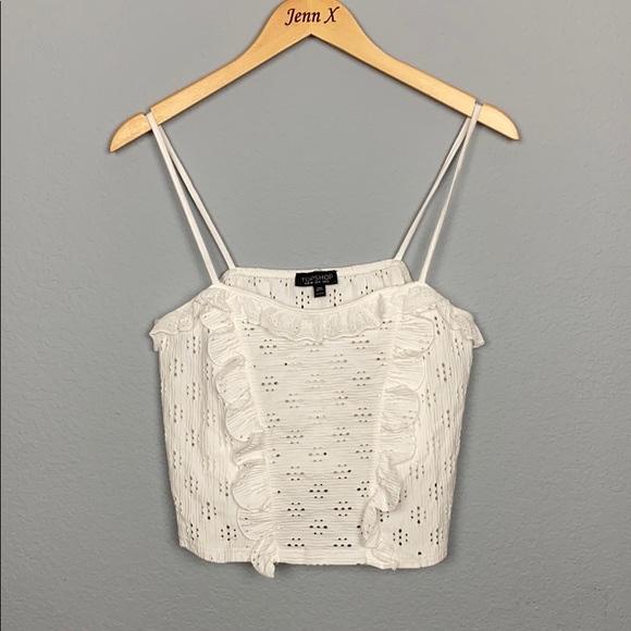 Top Shop White Crop Tank Top - Picture 2 of 8